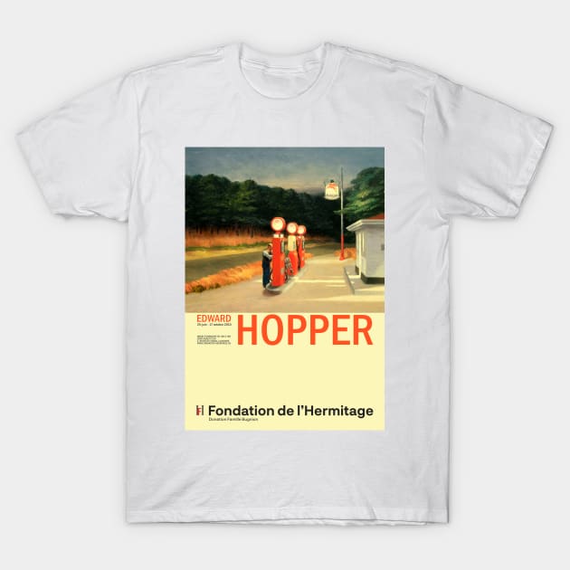 Edward Hopper - Gas - Minimalist Exhibition Art Poster T-Shirt by notalizard